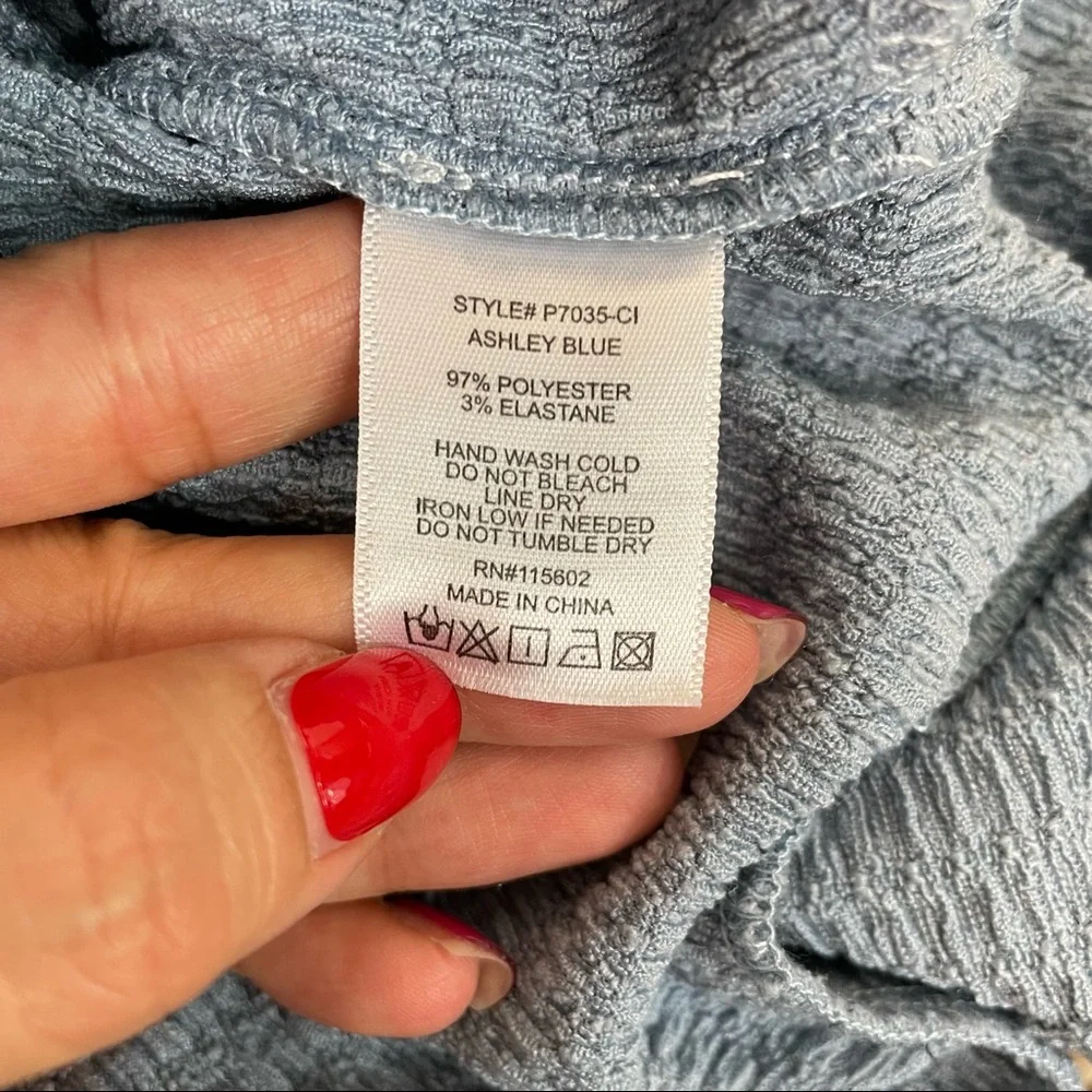Lush Light Blue High Rise Ruffle Hem Pull On Short - Picture 4 of 6